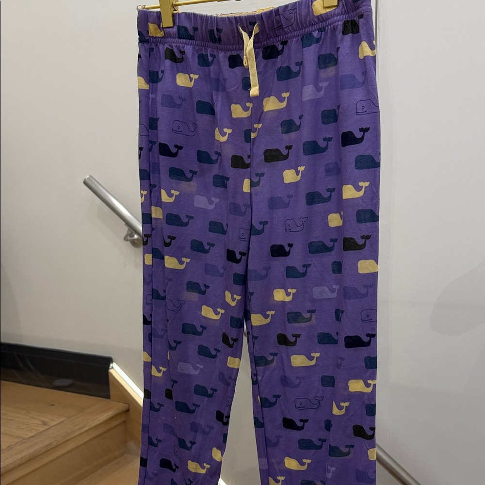 Vineyard Vines Purple Whale Print Kids Pajama Bottoms